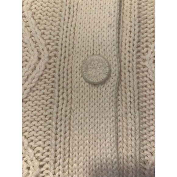 Virgin Acrylic Fiber sweater made in Korea crochet buttons size medium cream - Picture 4 of 11